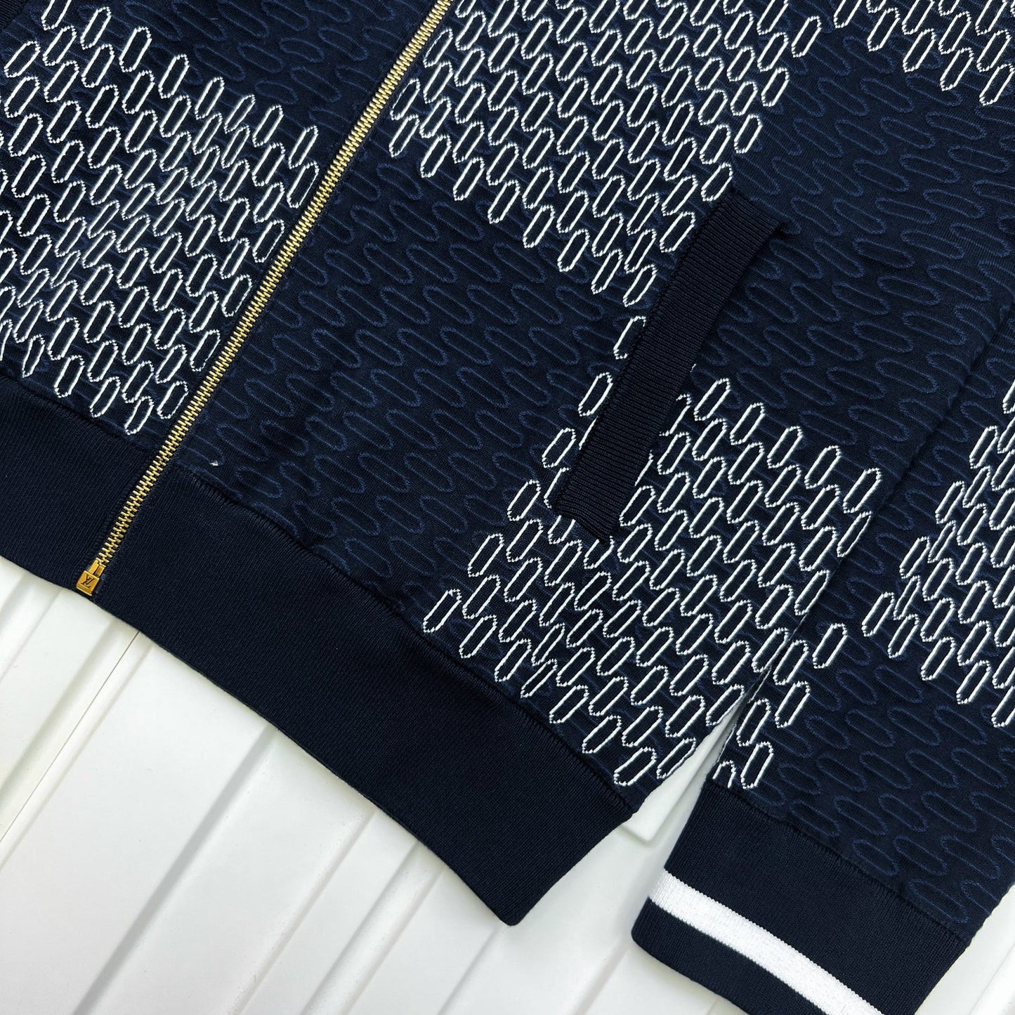 Lv Damier Quilted Cotton Bomber