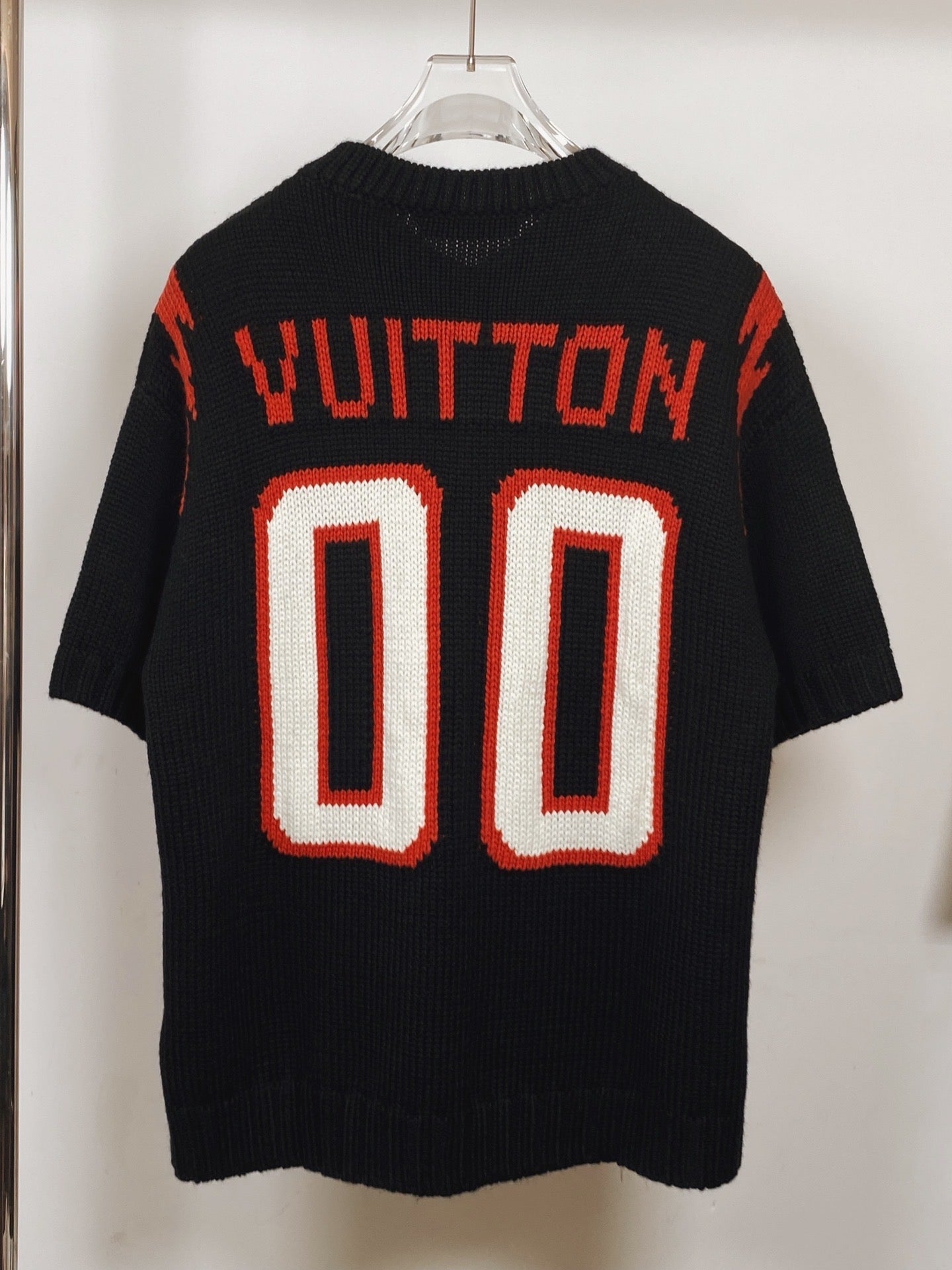 Lv Short-Sleeved Damier Wool Shirt