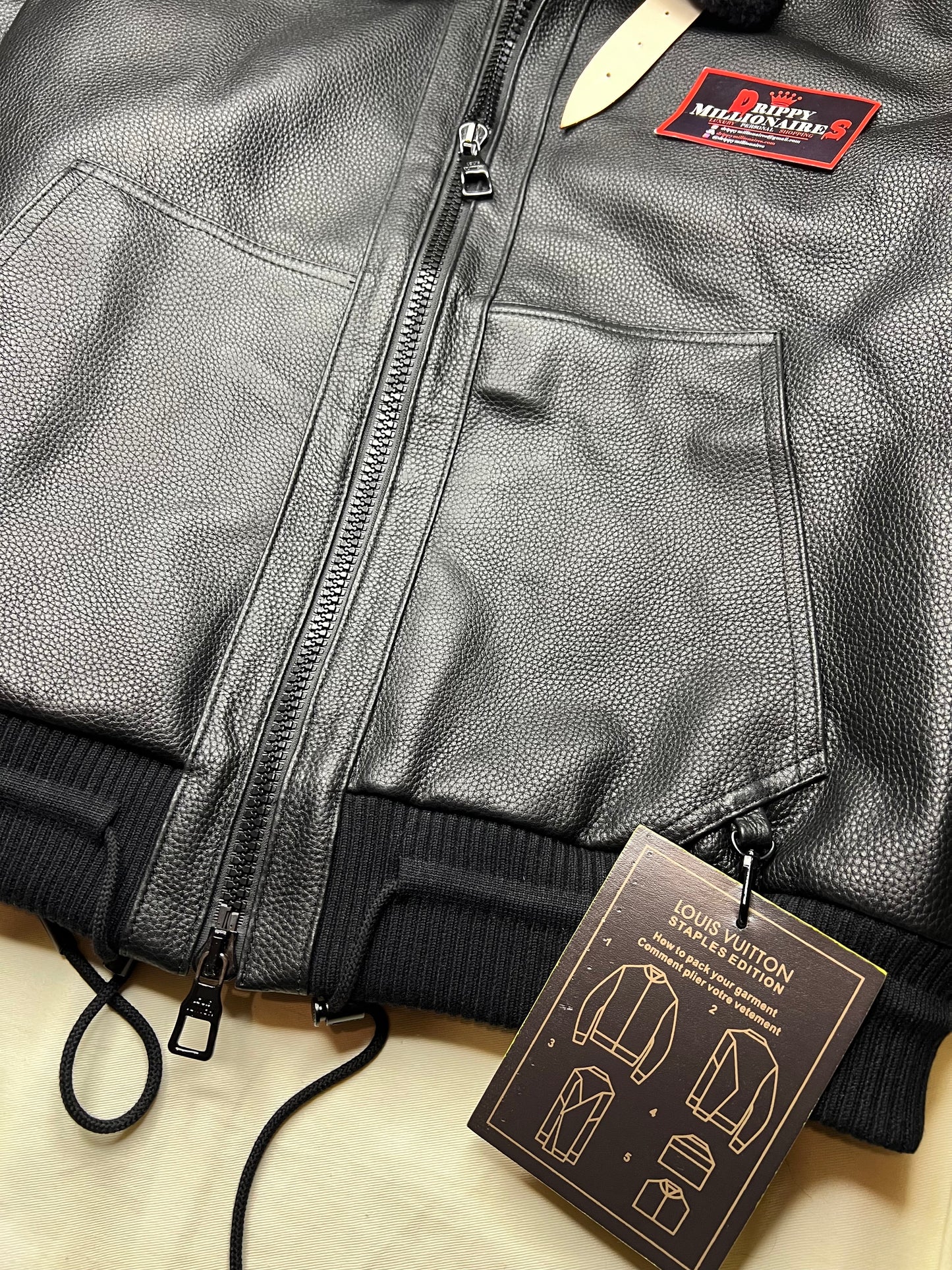 Lv Leather Aviator Jacket