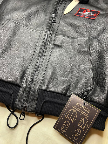 Lv Leather Aviator Jacket