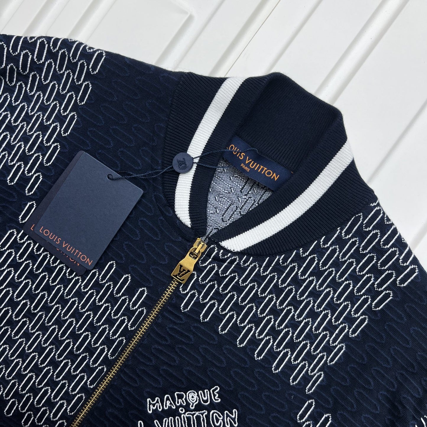 Lv Damier Quilted Cotton Bomber