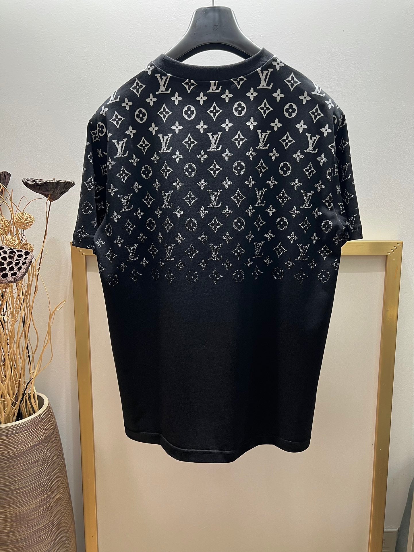 Lv Short-Sleeved Monogram Wool Shirt