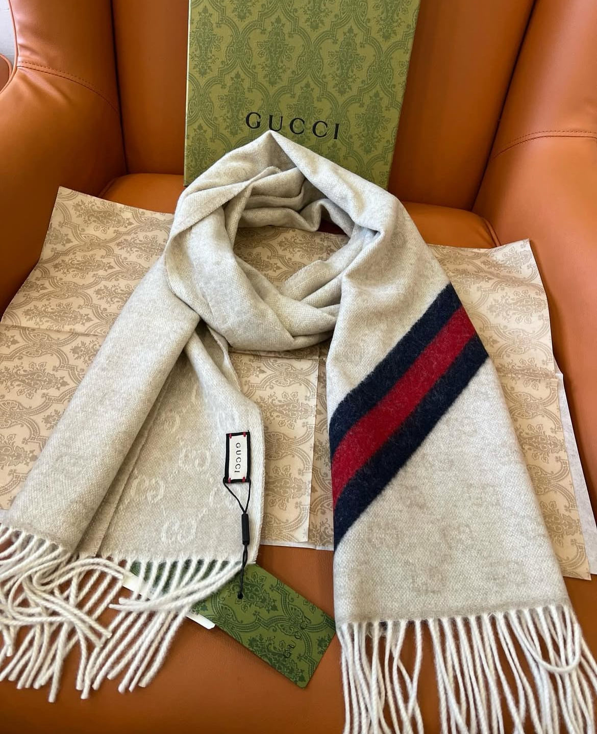 GG Monogram Wool Scarf