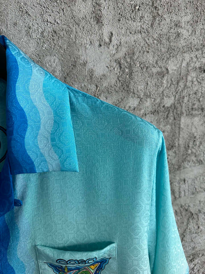 Casablanca Monogram Short Silk Shirt