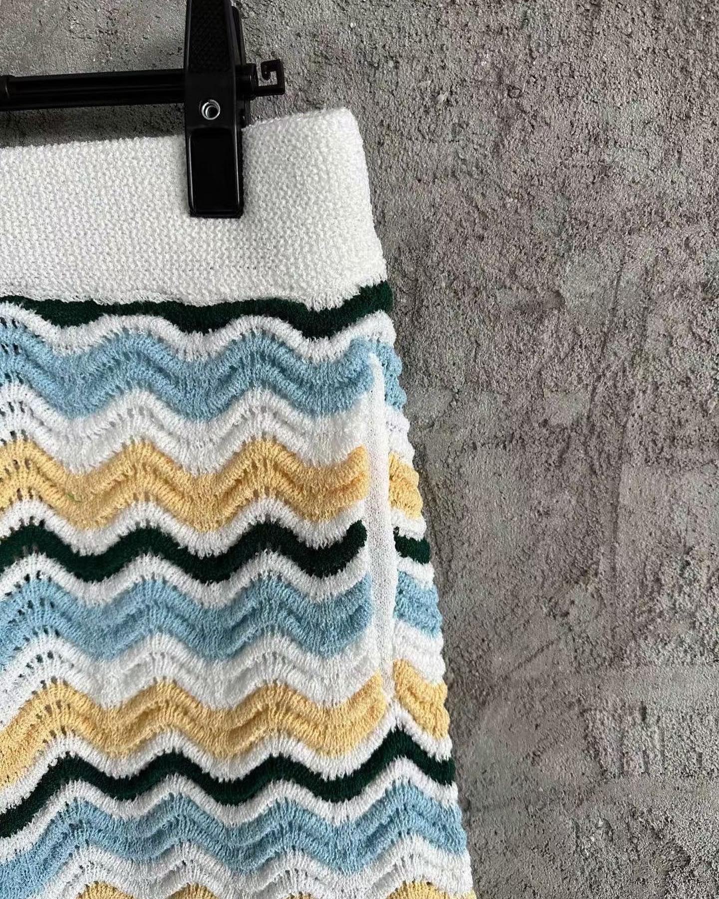 Casablanca Gradient Wave Texture Shorts