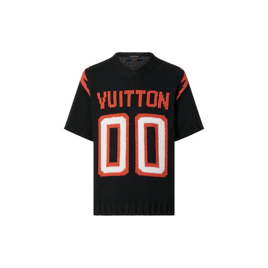 Lv Short-Sleeved Damier Wool Shirt