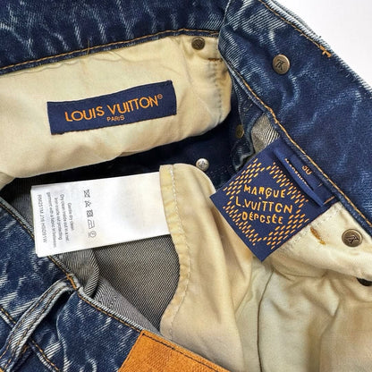 Lv Sunfaded Effect Denim Skate Pants
