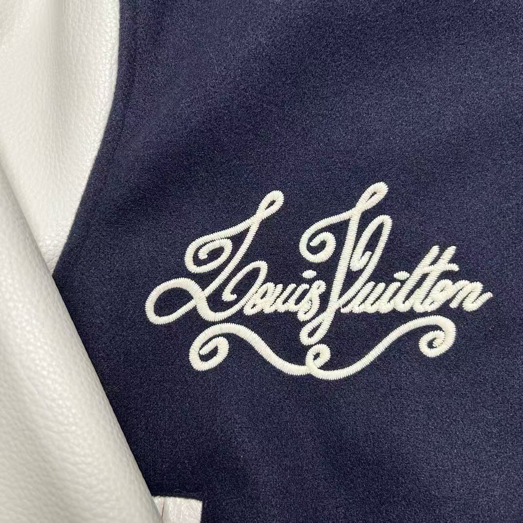 Lv Mix Leather Varsity Blouson