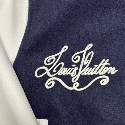 Lv Mix Leather Varsity Blouson
