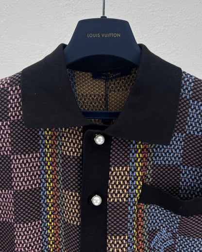 Lv Cotton Silk Shirt And Shorts Set