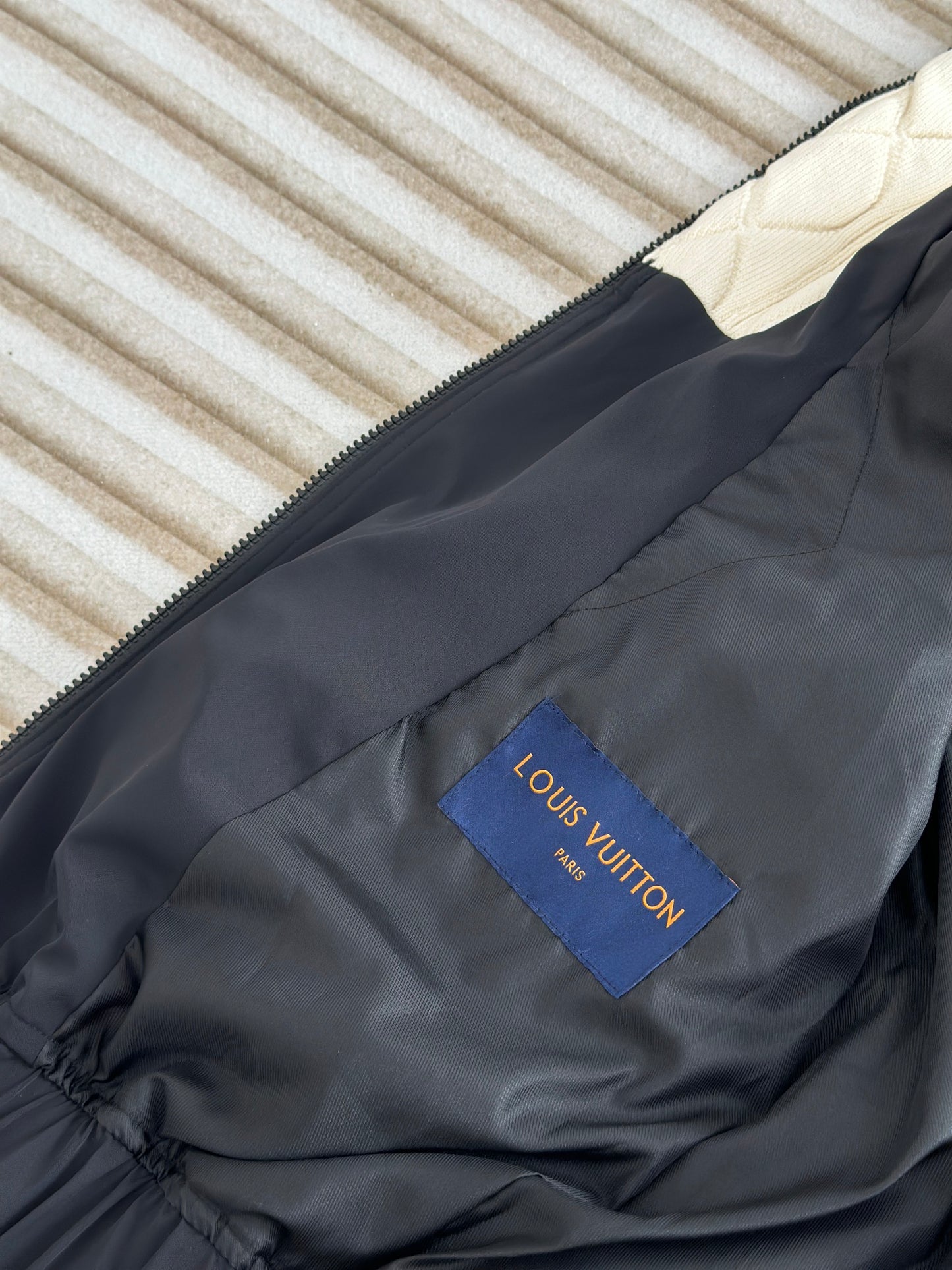 Lv Knitted Collar Embroidered Technical Blouson