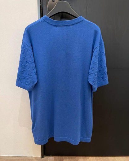 Lv Short-Sleeved Damier Wool Shirt