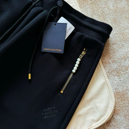 Lv Embroidered Jersey Jogpants