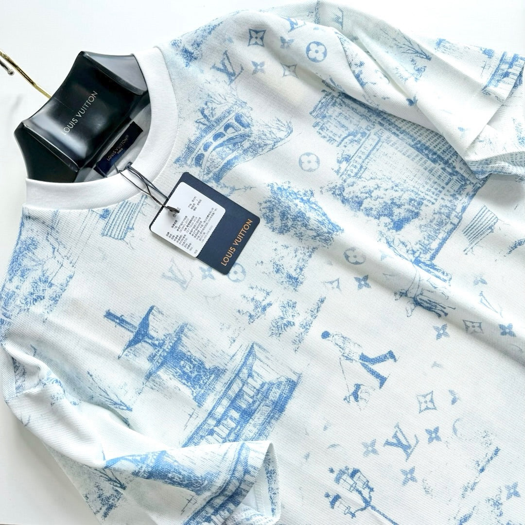 Lv Short-Sleeved Monogam Signature Shirt