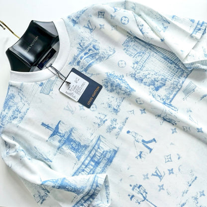 Lv Short-Sleeved Monogam Signature Shirt