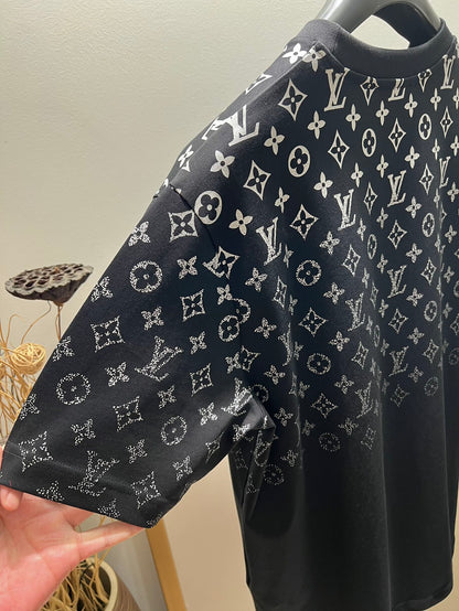 Lv Short-Sleeved Monogram Wool Shirt