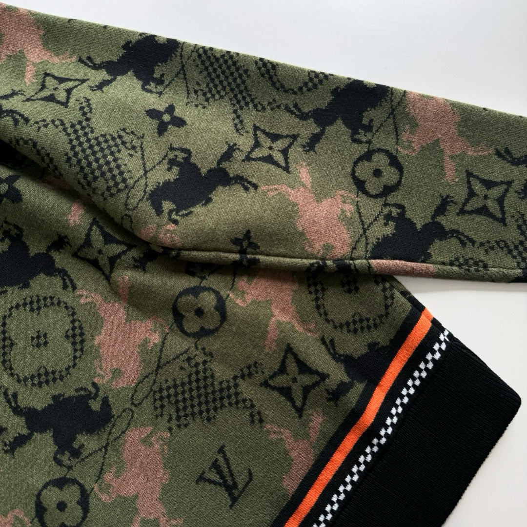 Lv Jacquard Wool Bomber Blouson