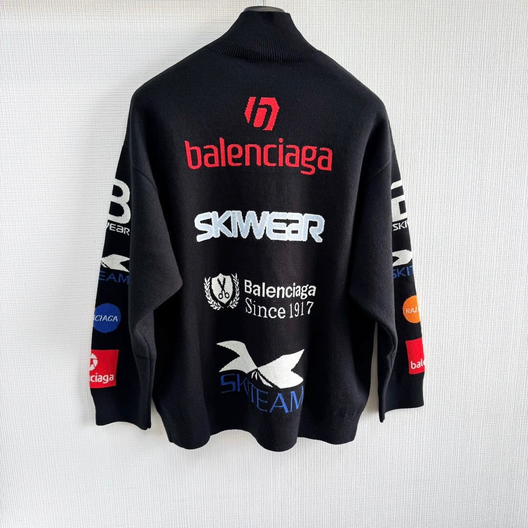 BALE  Black stretch wool blend sweater