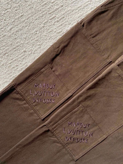 Lv Signature Cotton Cargo Pants