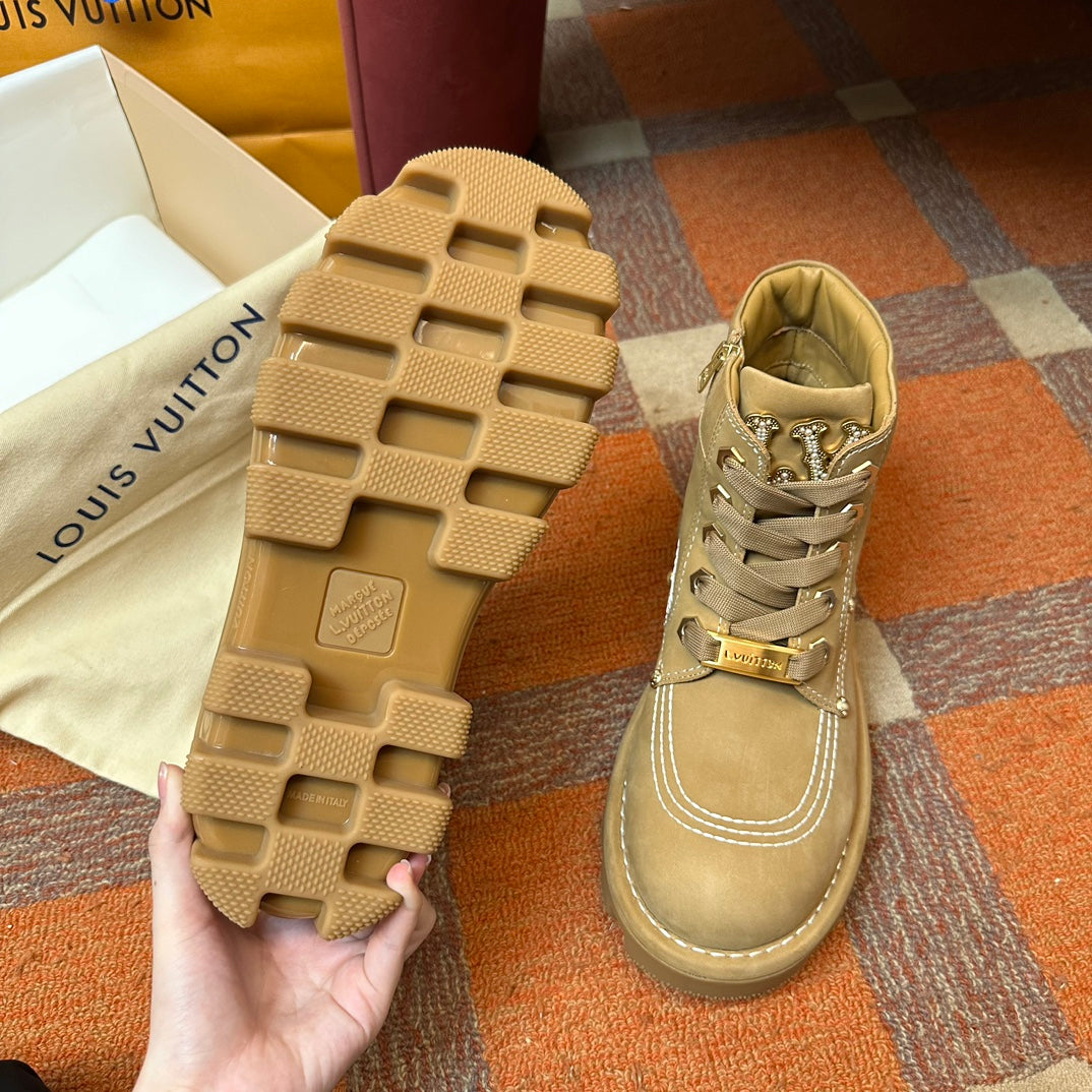 LV Checker Ankle Boot