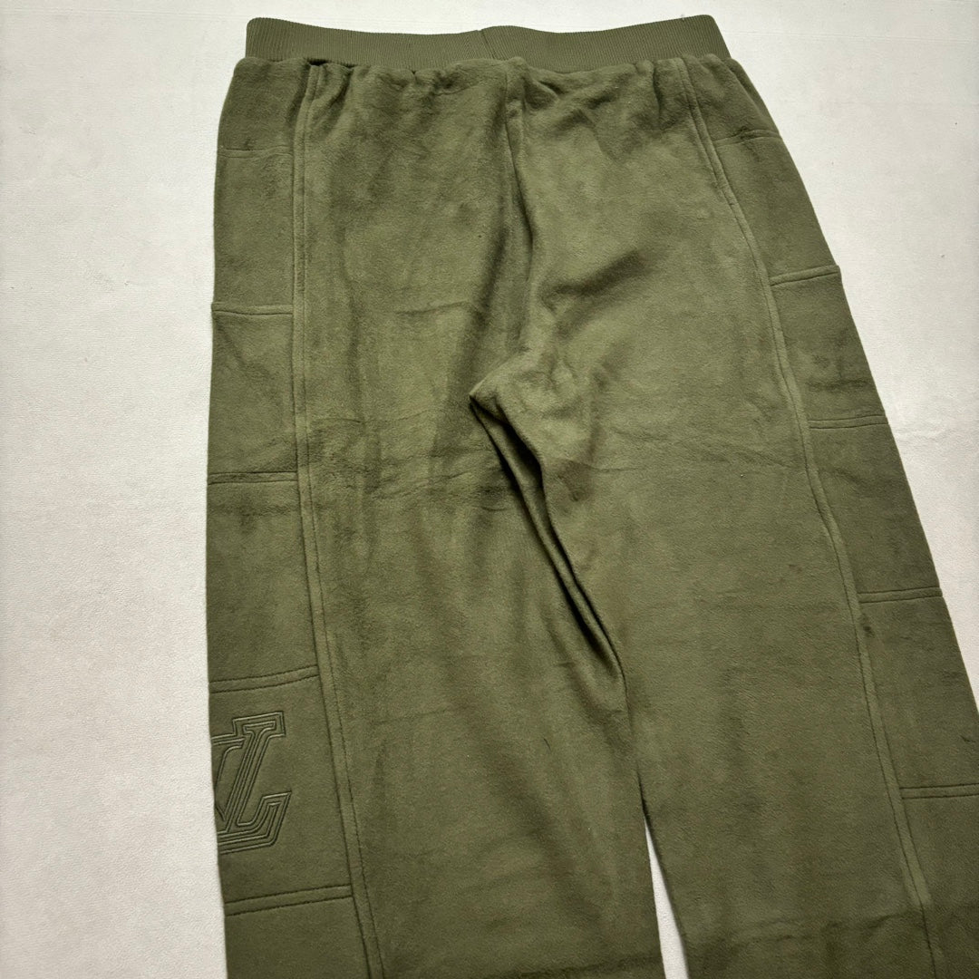 Lv Quilted Textured Wool Pants