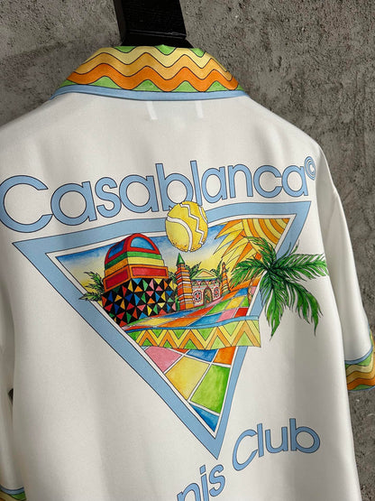 Casablanca Tenis Club Short Silk Shirt