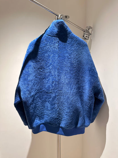 Lv Signature Shearling Track Top Lambswool Blouson