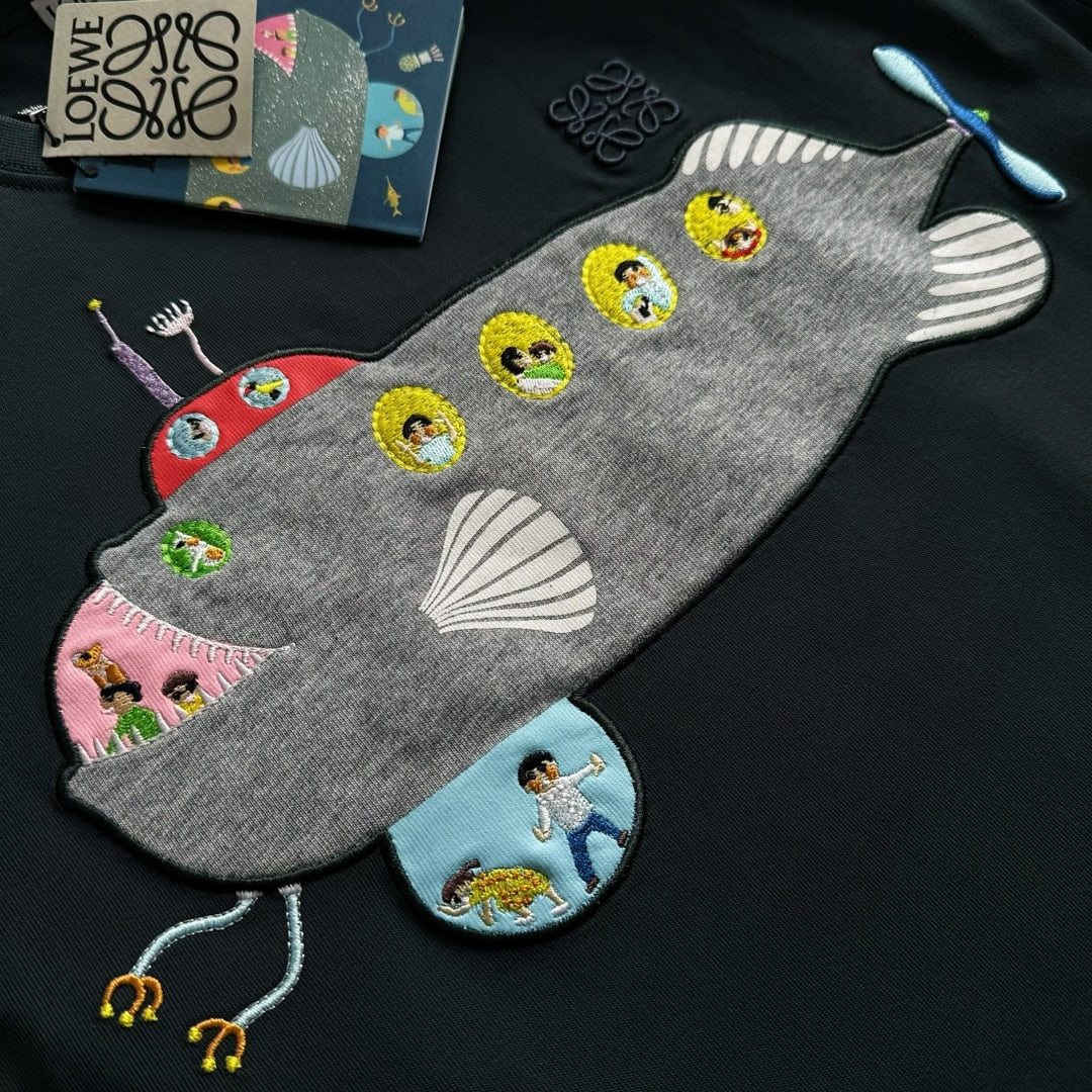 LOEWE Logo Embroidered Cotton Jersey T-Shirt