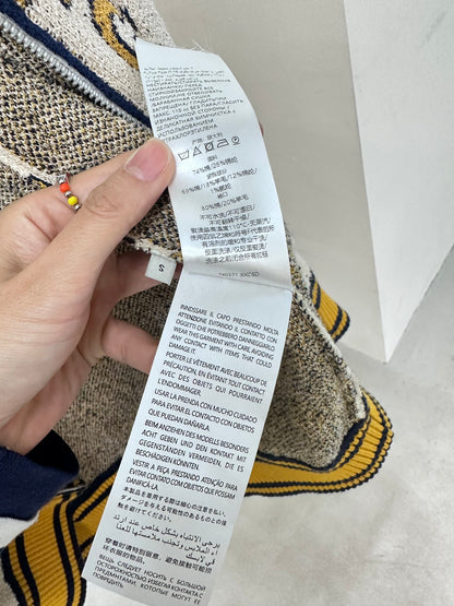 GG Cotton Zip Jacket White Gold