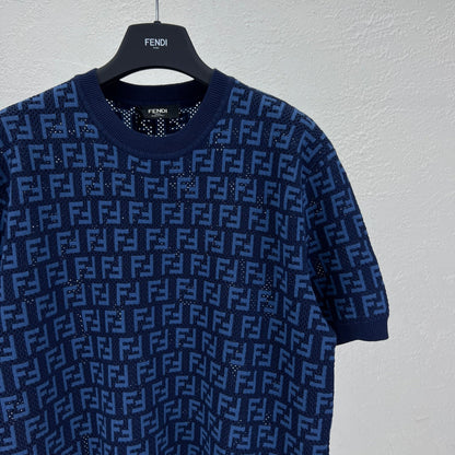 FND Anagram Logo Embroidered Cotton Jersey T-Shirt