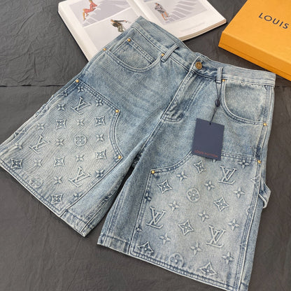 LV Monogram Denim Carpenter Shorts