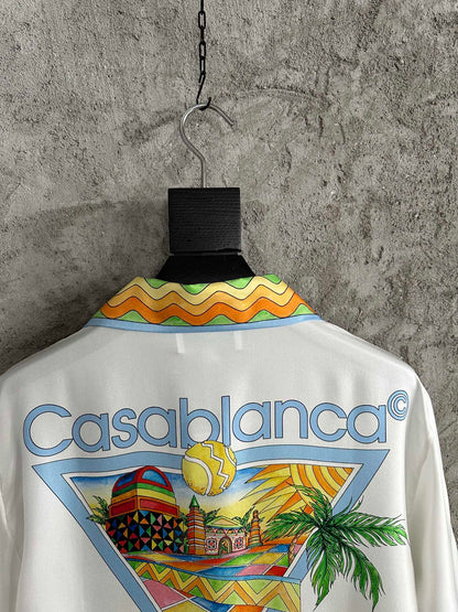 Casablanca Tenis Club Short Silk Shirt