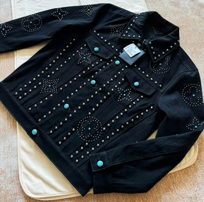 Lv Denim Jacket With Crystals