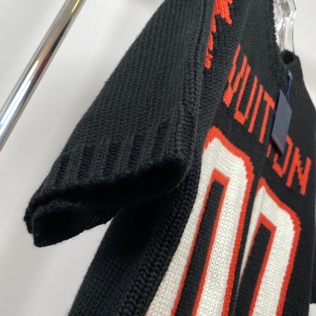 Lv Short-Sleeved Damier Wool Shirt