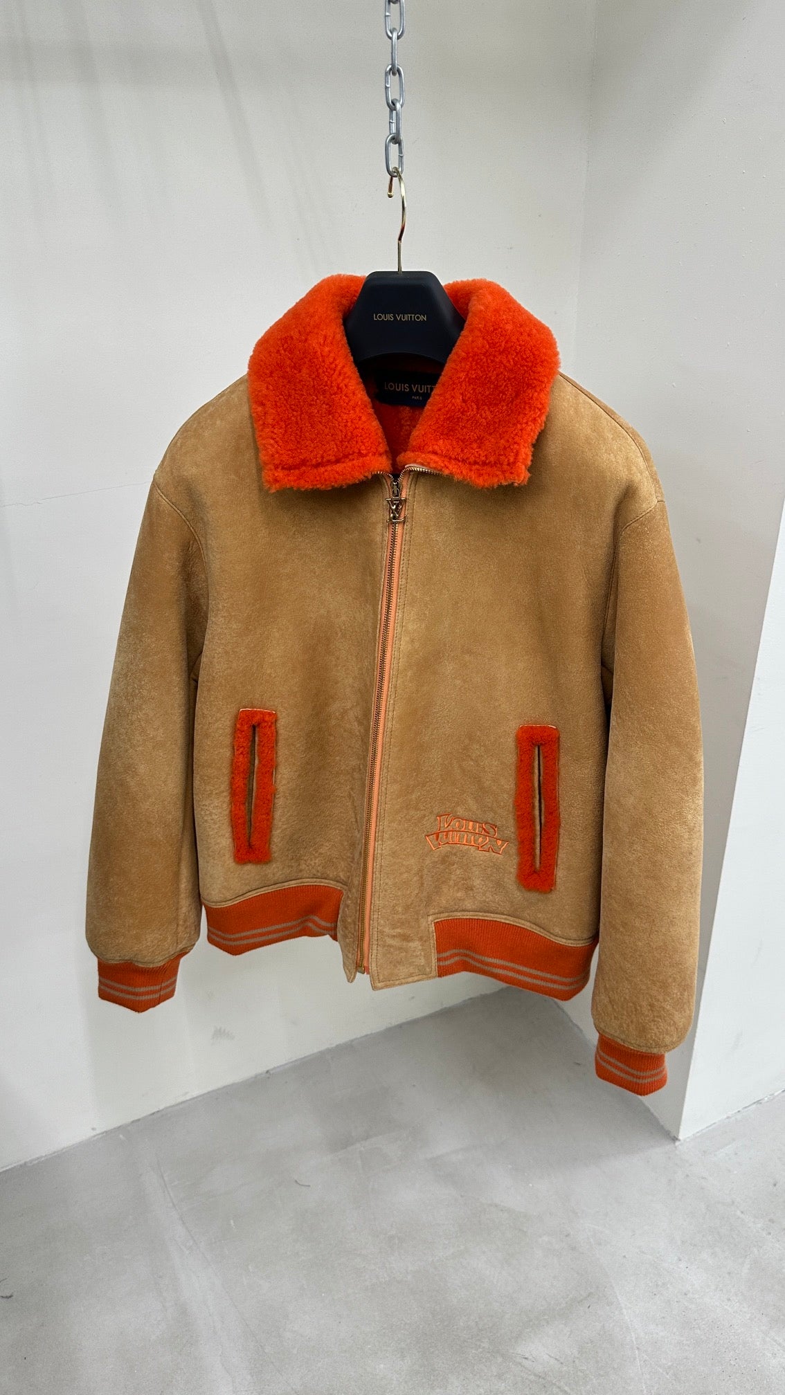 Lv Leather orange Jacket