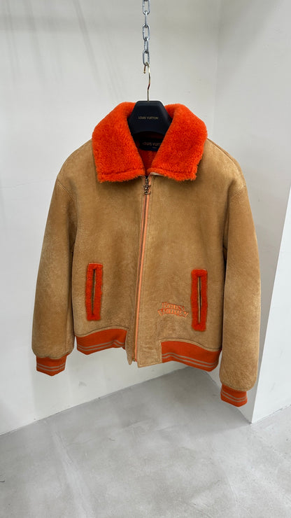 Lv Leather orange Jacket