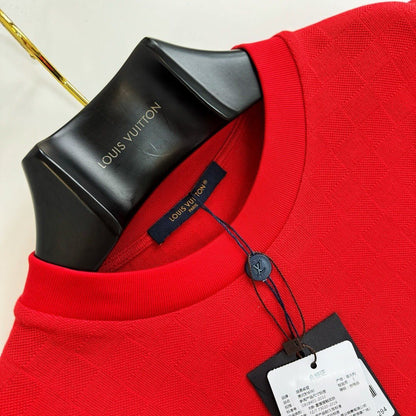 Lv Short-Sleeved Damier Wool Shirt