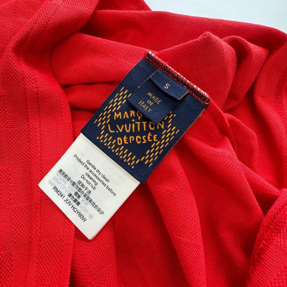 Lv Short-Sleeved Damier Wool Shirt