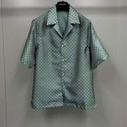 Lv Monogram Silk Shirt And Shorts Set