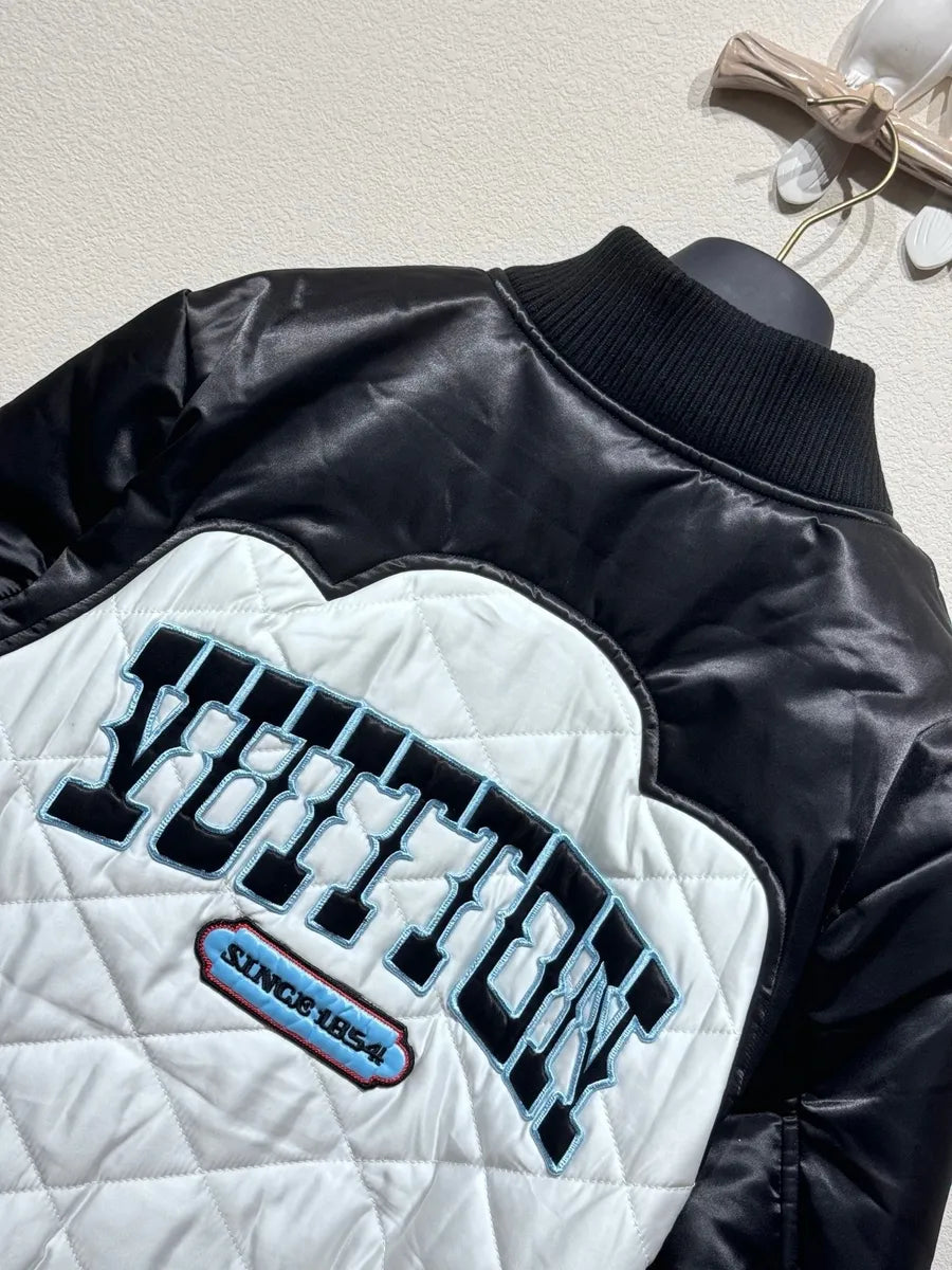 Lv Bicolor Satin Bomber Jacket