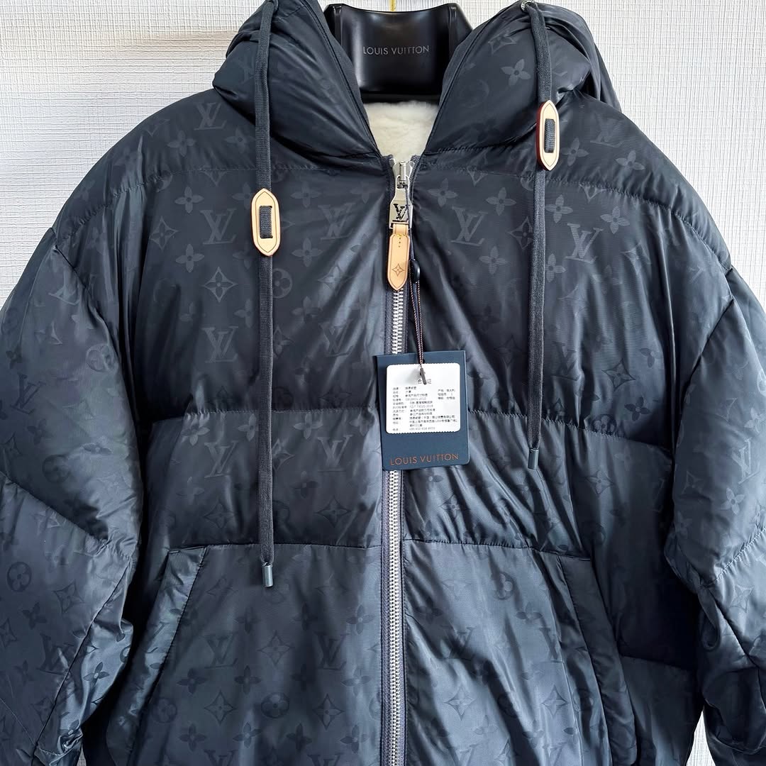 LV Monogram Hoodied Down Jacket