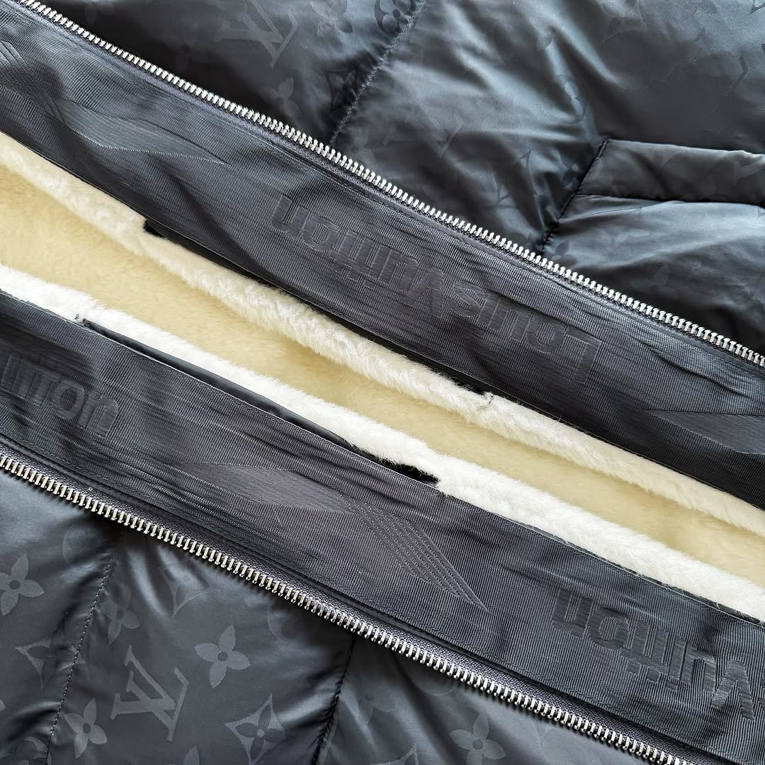 LV Monogram Hoodied Down Jacket