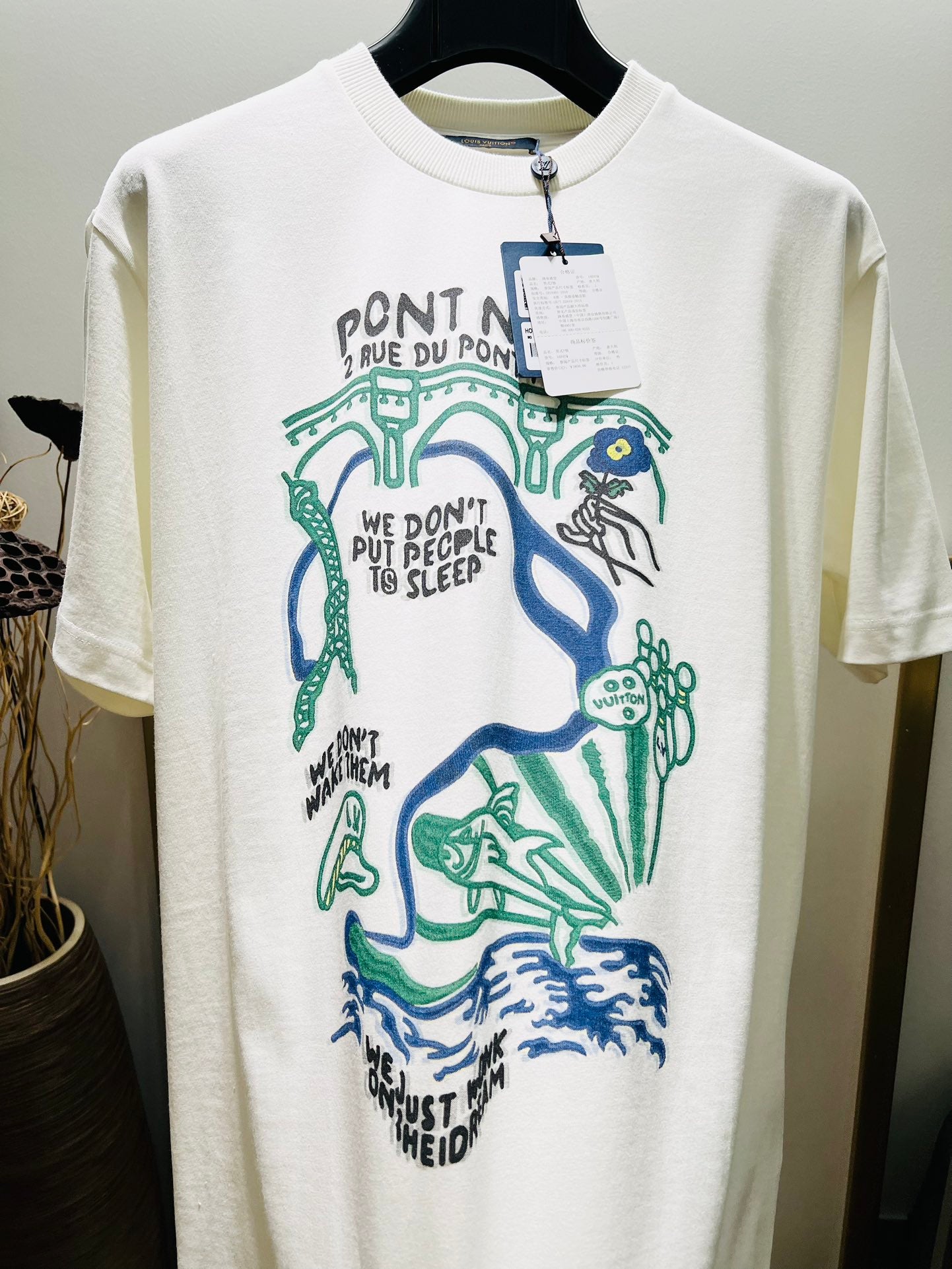 Lv Short-Sleeved Damier Wool Shirt