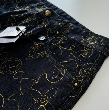 LV Embroidered Denim Pants