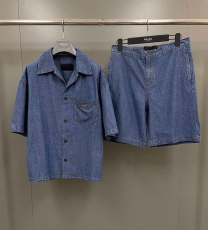 PRD Denim Shirt And Shorts Set