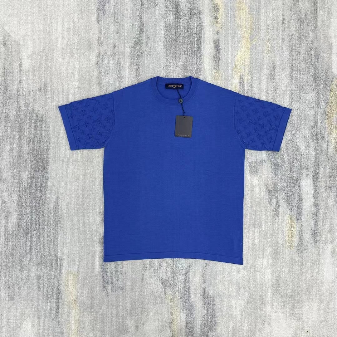 Lv Short-Sleeved Damier Wool Shirt