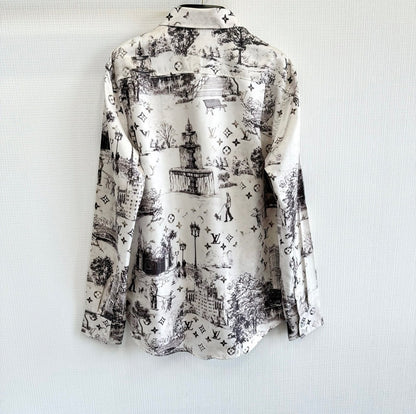 Lv Long -Sleeved Slik Shirt