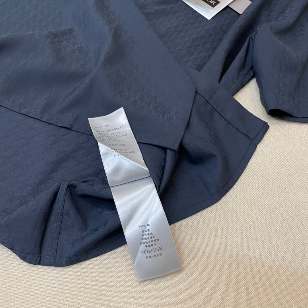 CD Monogram Silk Short Sleeve shirt