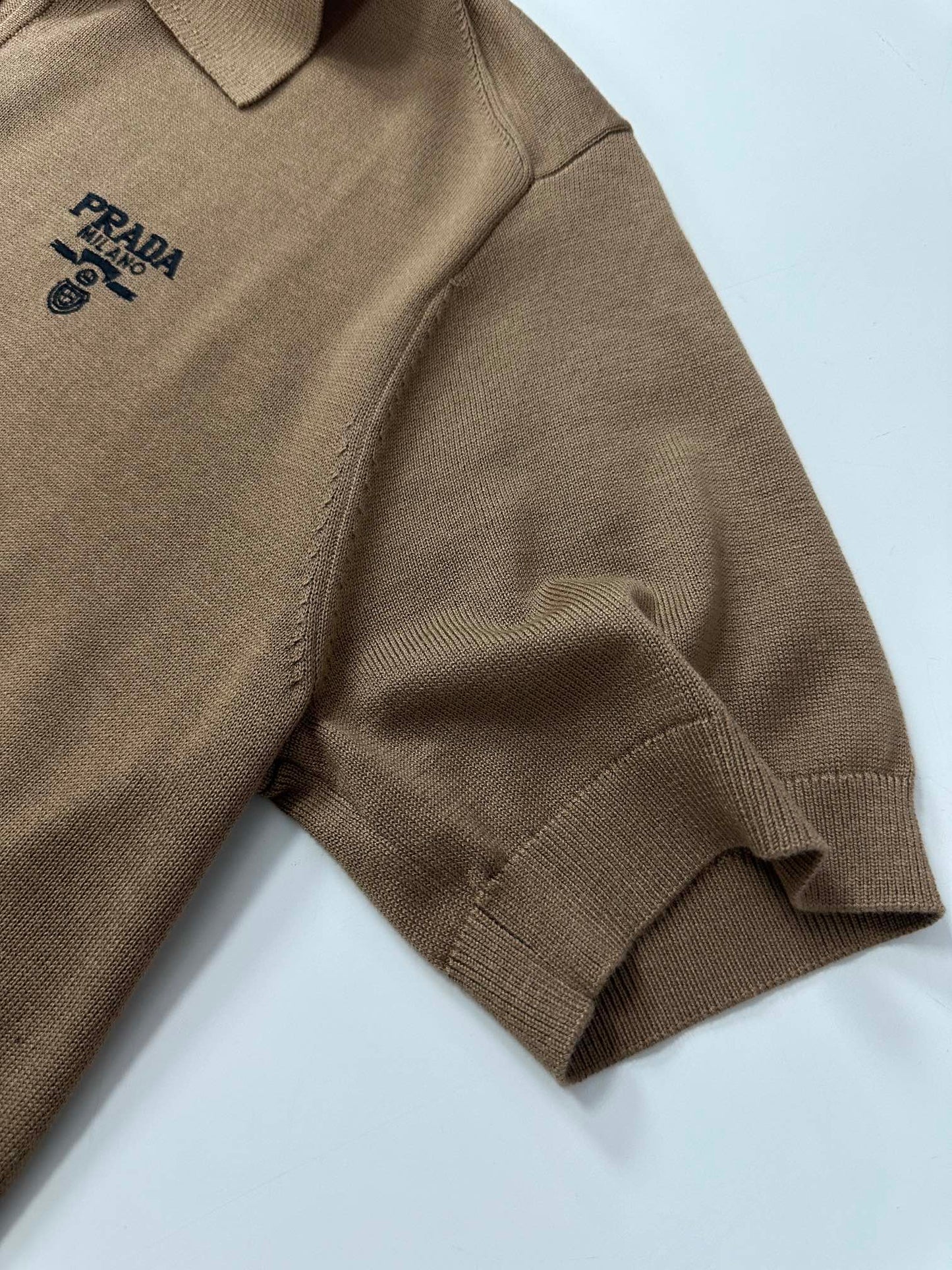 PRD Logo Wool Polo Half Zip Shirt