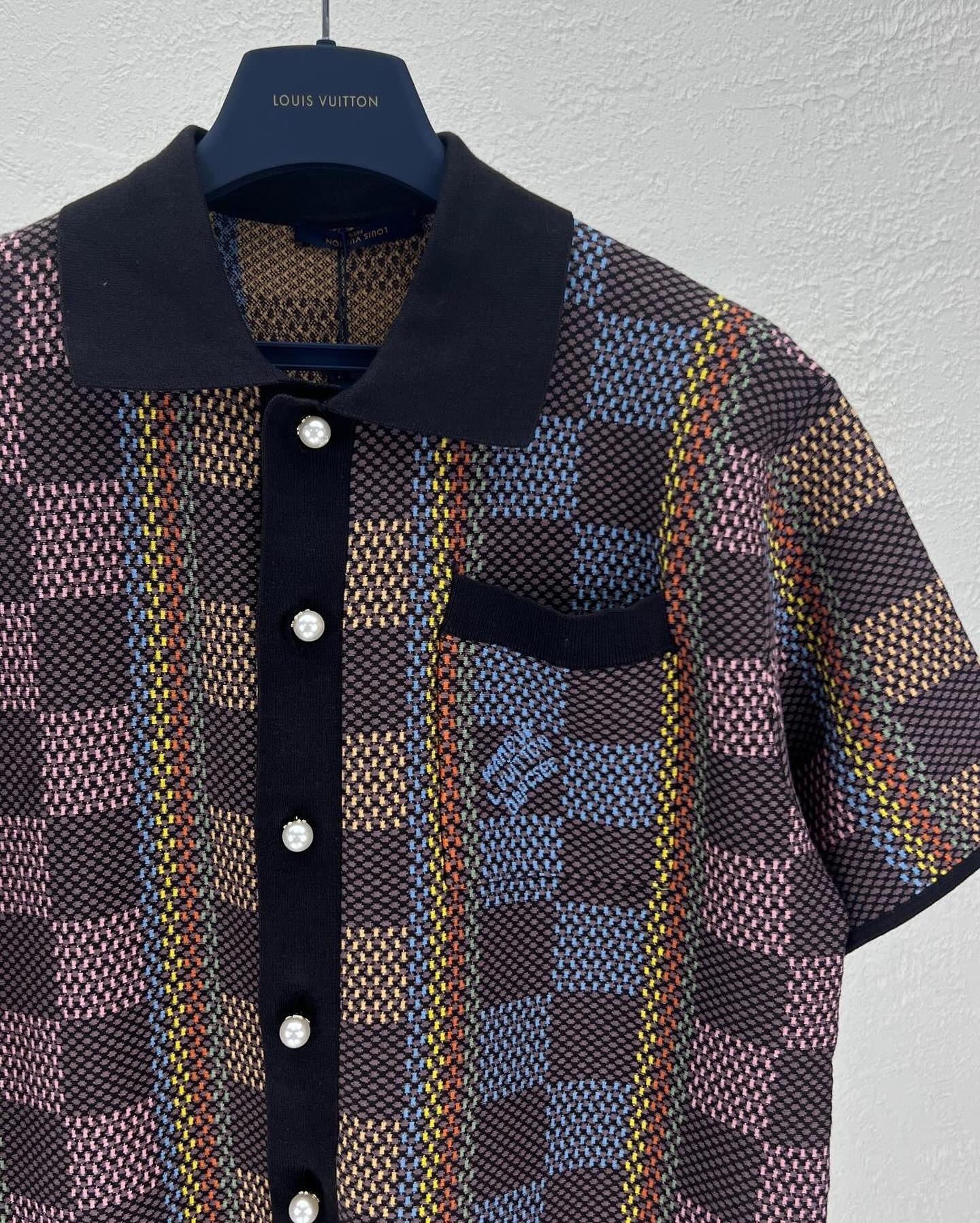 Lv Cotton Silk Shirt And Shorts Set